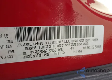 2016 Dodge Grand Caravan Se Plus z USA, uszkodzony, nr VIN 2C4RDGBG2GR102155